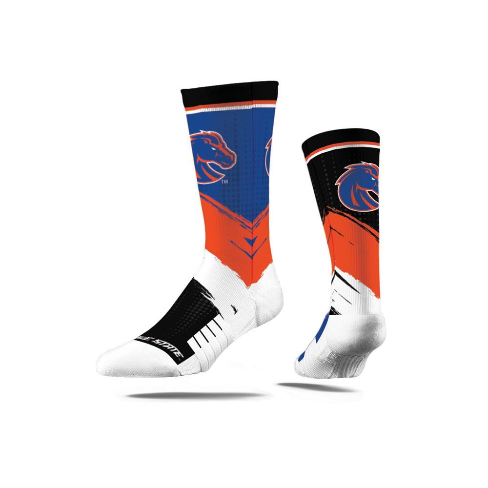 Boise State Broncos Strideline Striped Multicolor Crew Socks