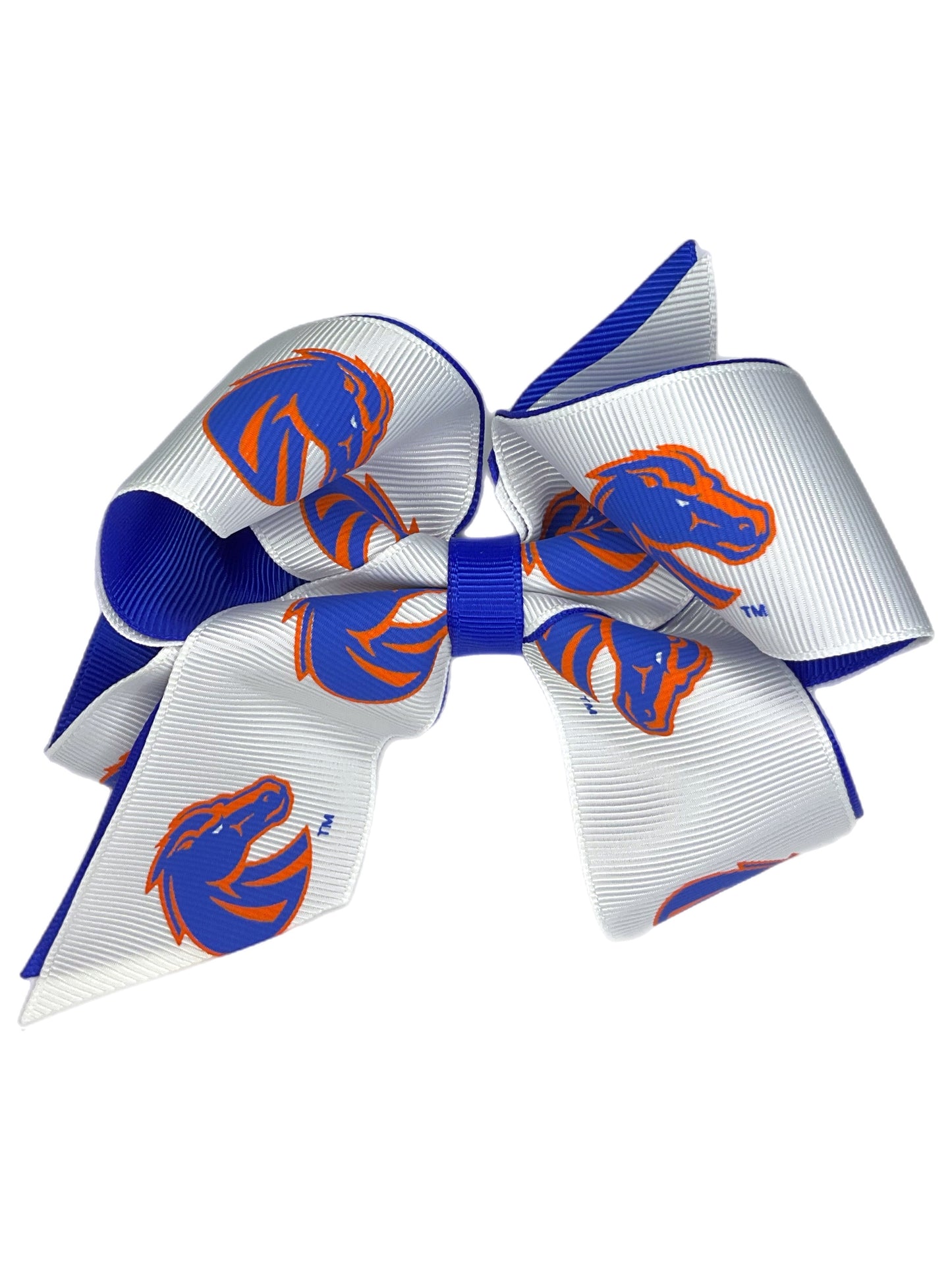Boise State Broncos USA Bows Wavy Bow (White/Blue)