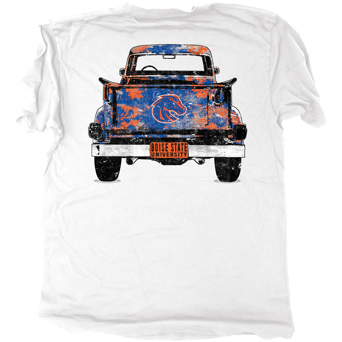 Boise State Broncos Duck Company Men's Two-Side Pickup T-Shirt (White)