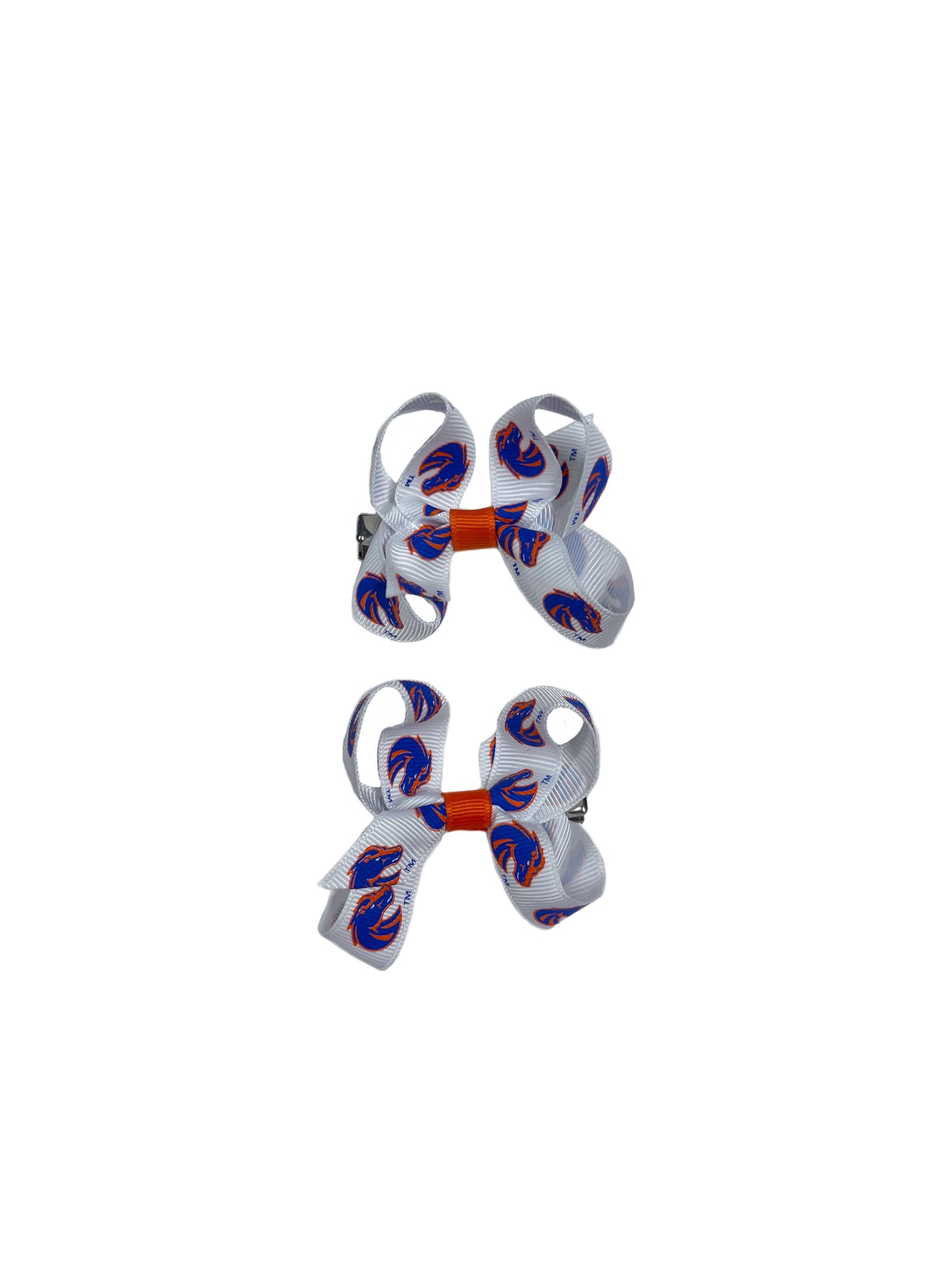 Boise State Broncos USA Bows Mini Junior Bow Hair Clip Pair