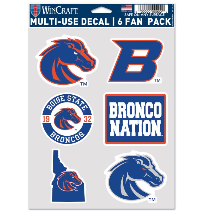 Boise State Broncos Wincraft 6 Pack Multi-Use Decals (Blue)