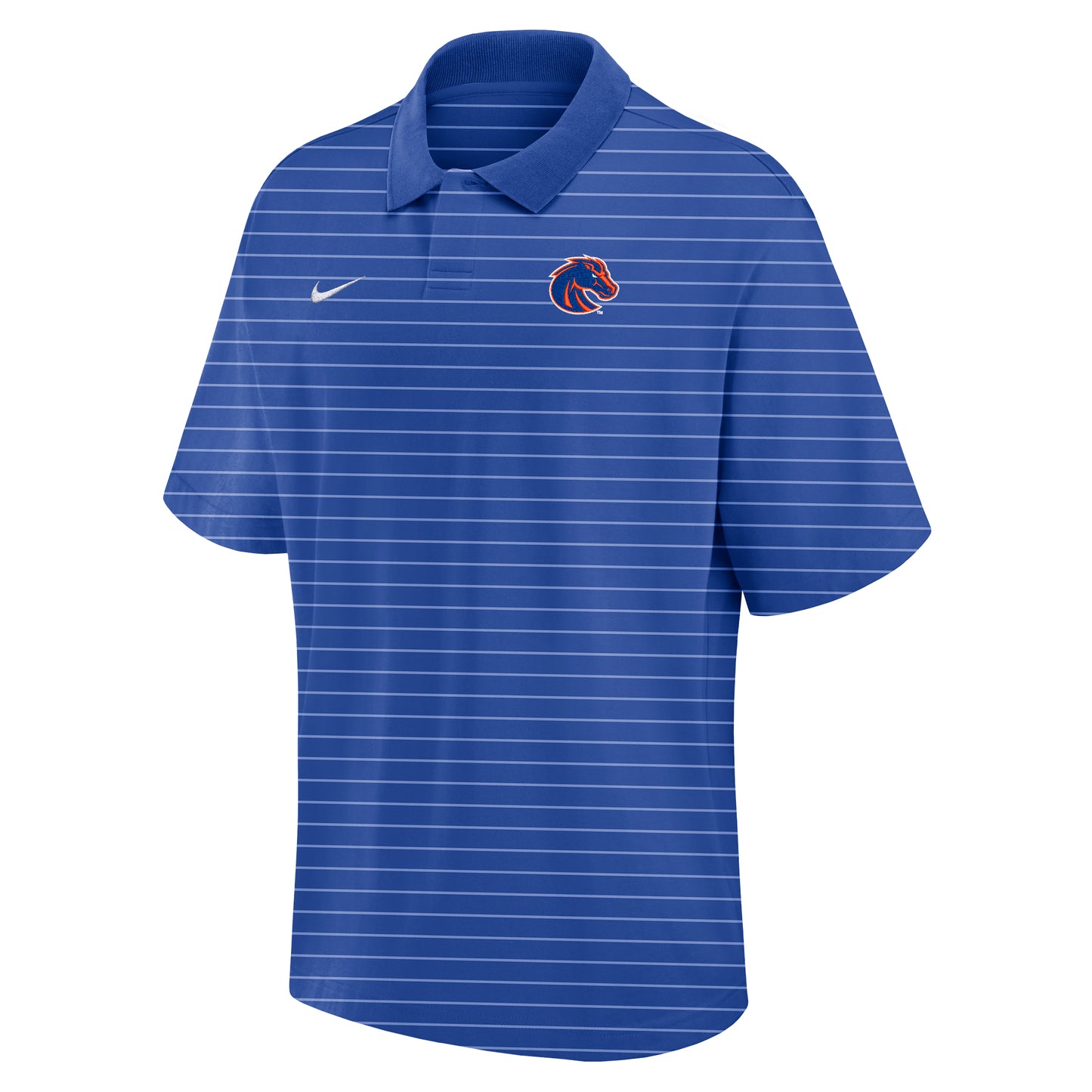 Boise State Broncos Nike Men's Striped Bronco Dri-Fit Polo (Blue/White)