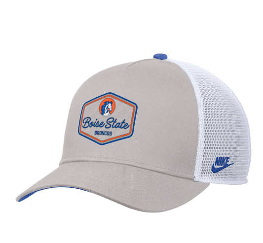 Boise State Broncos Nike Vintage Rise Trucker Snapback Hat (Grey)