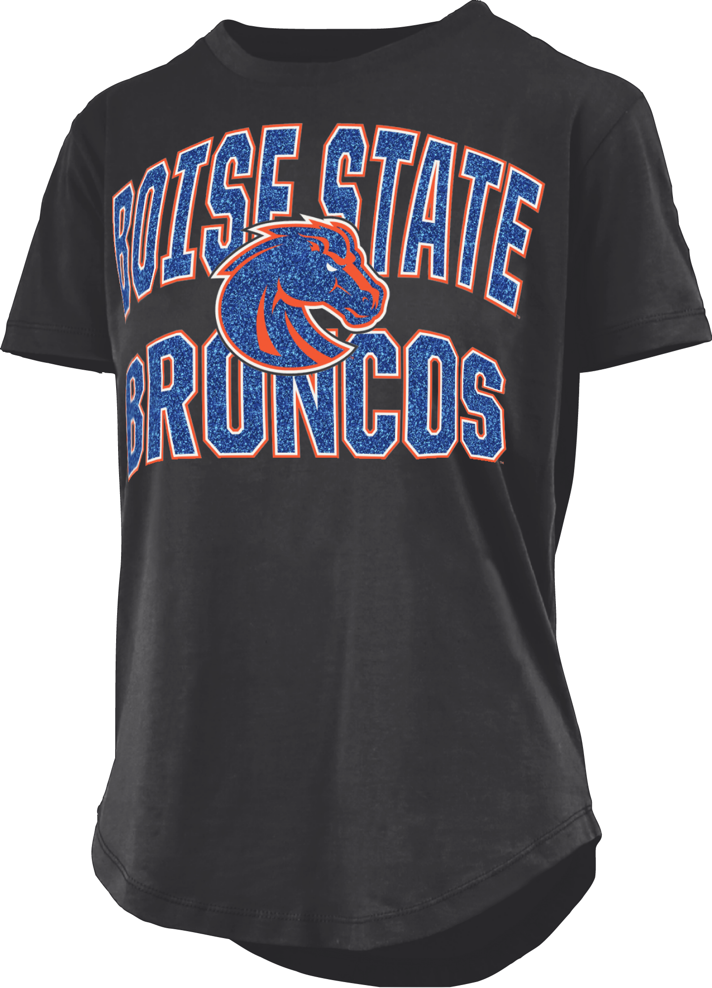 Boise State Broncos Pressbox Women's Glitter T-Shirt (Black)