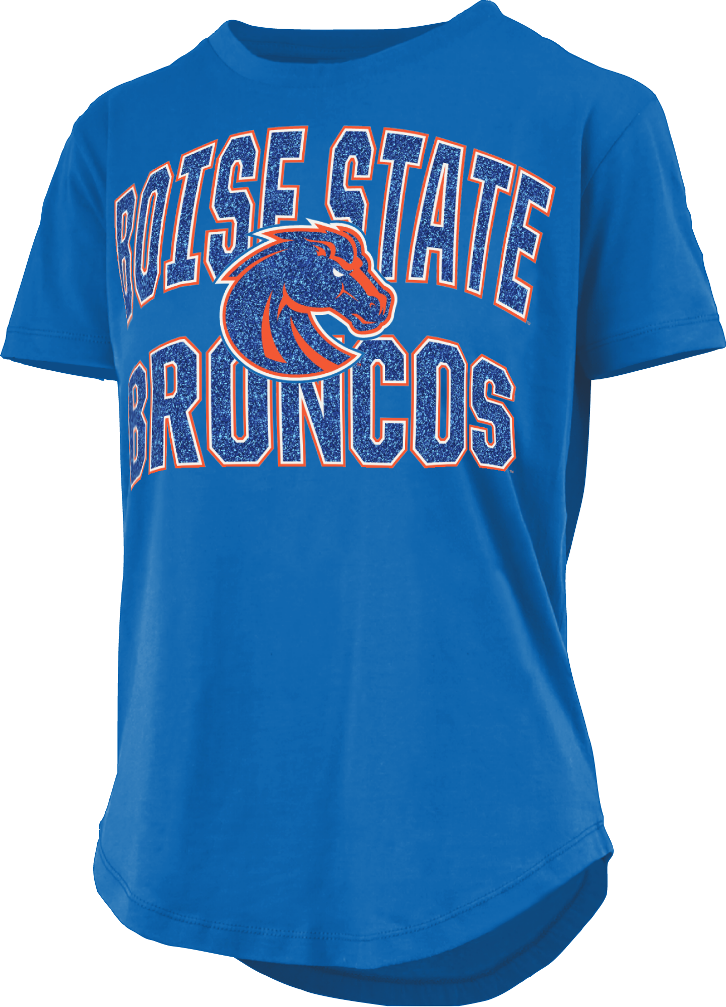 Boise State Broncos Pressbox Women's Glitter T-Shirt (Blue)
