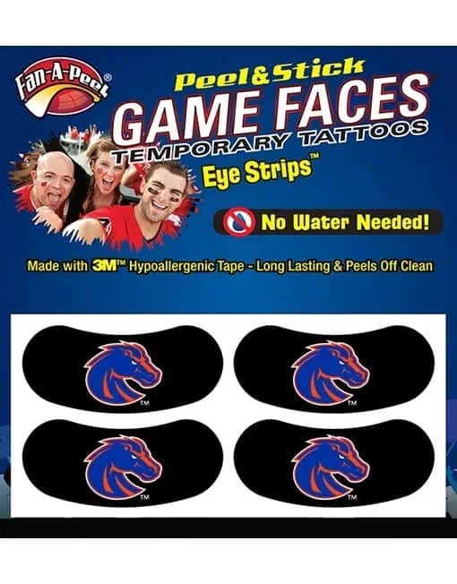 Boise State Broncos Fan-A-Peel Temporary Peel & Stick Eye Black Tattoos