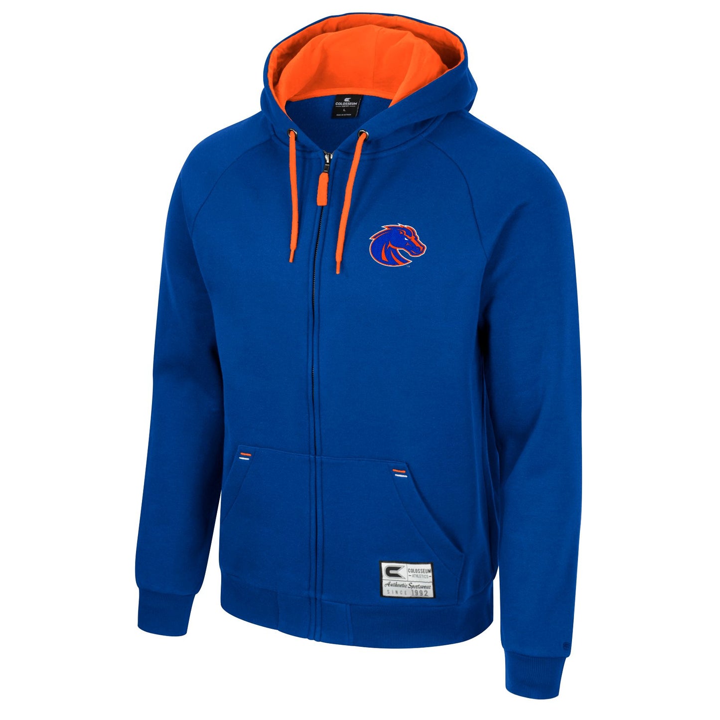 Boise State Broncos Men's Colosseum Full Zip Hoodie (Blue)