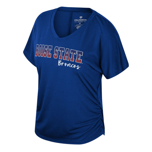 Boise State Broncos Colosseum Women's V-Neck T-Shirt (Blue)