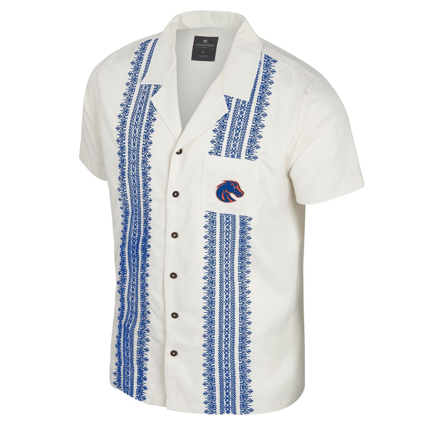 Boise State Broncos Colosseum Men's Button Up T-Shirt (Cream)