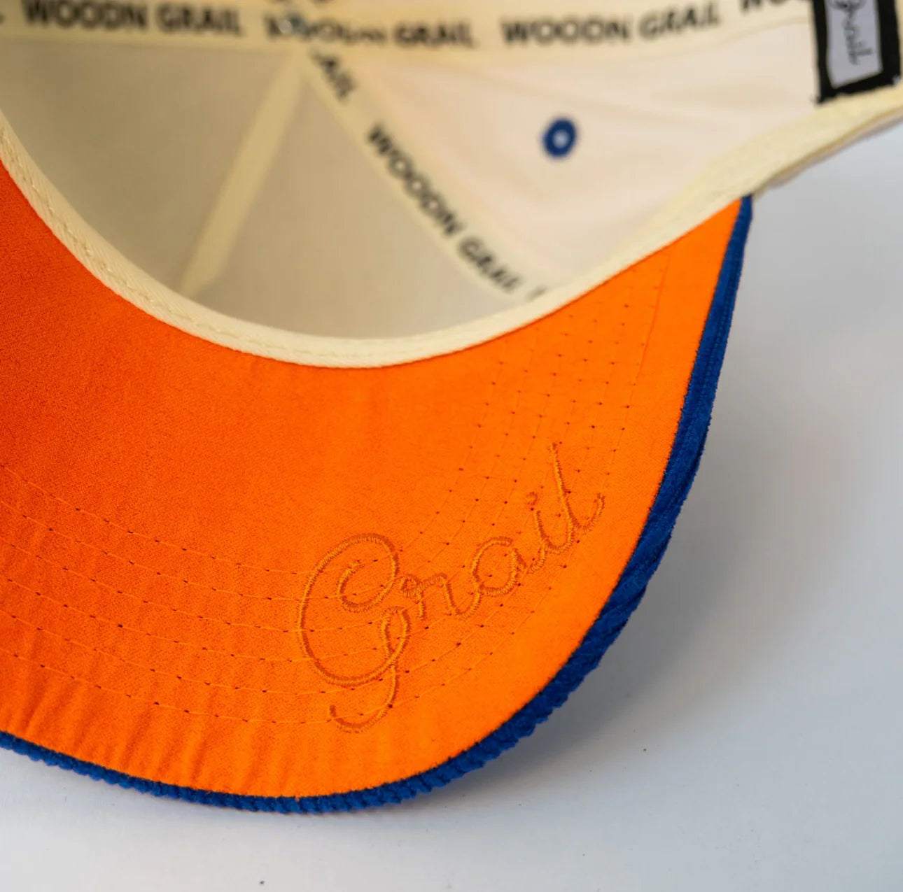 Boise State Broncos Woodn Grail Script A-Frame Snapback Hat (Cream/Blue)