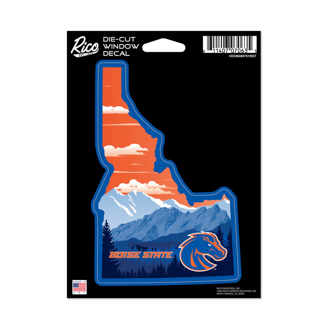 Boise State Broncos Rico 4x6 Mountains Decal (Blue/Orange)