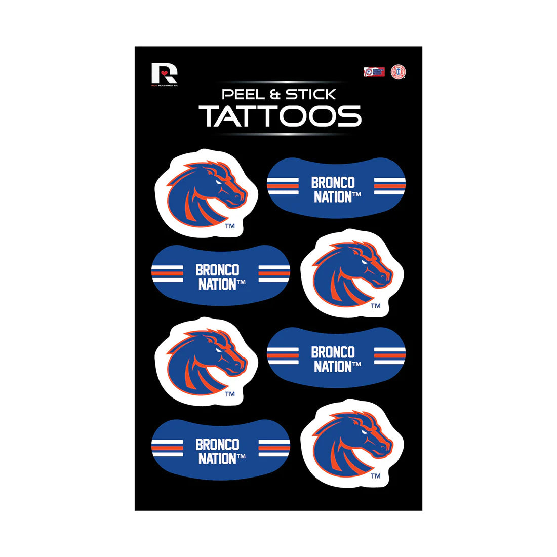 Boise State Broncos Rico Temporary Peel & Stick Tattoos