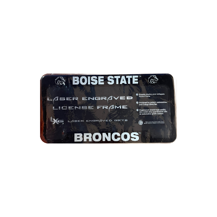 Boise State Broncos LXG Engraved Metal License Plate Frame (Black)