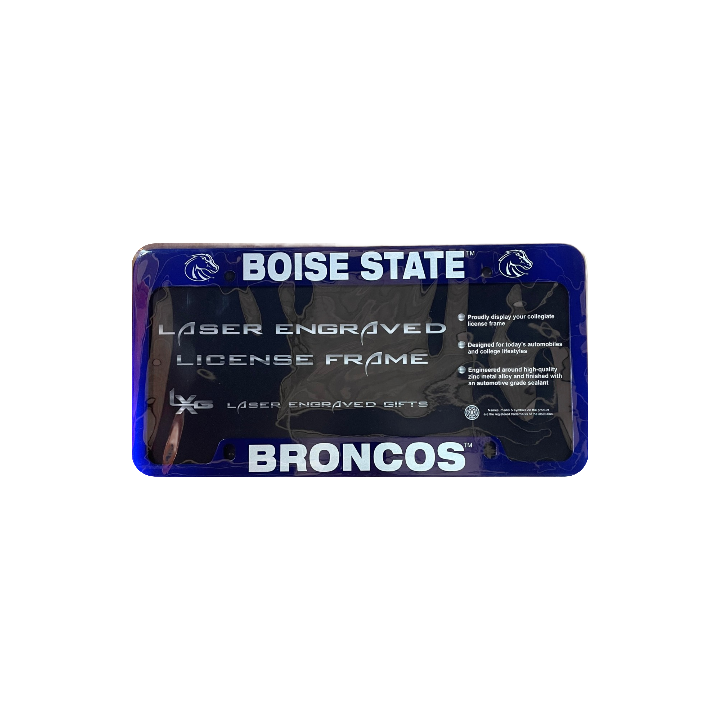 Boise State Broncos LXG Engraved Metal License Plate Frame (Blue)