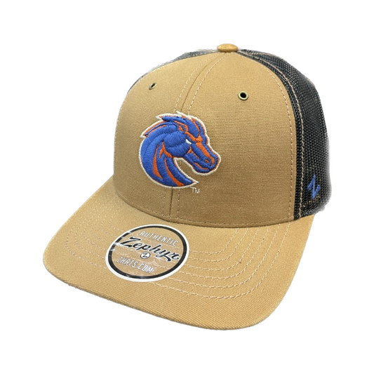 Boise State Broncos Zephyr Trucker Snapback Hat (Khaki)