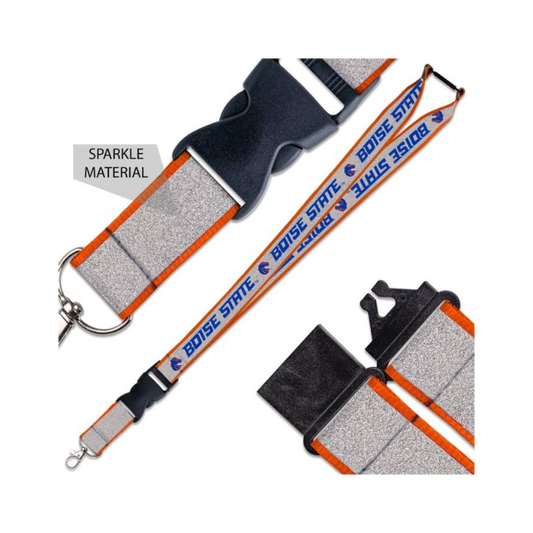 Boise State Broncos Wincraft Glitter Lanyard (Grey/Orange)