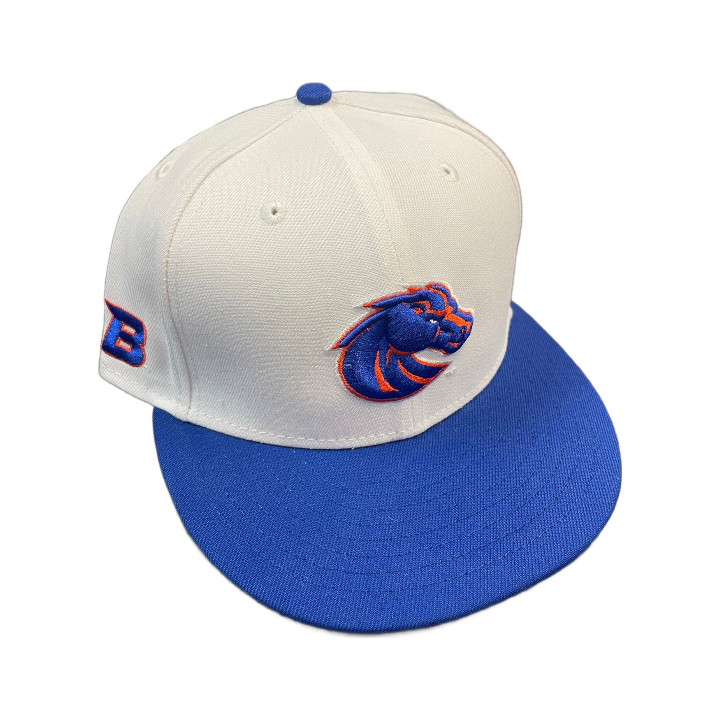 Boise State Broncos New Era "B" Side Patch 59Fifty Fitted Hat (White/Blue)