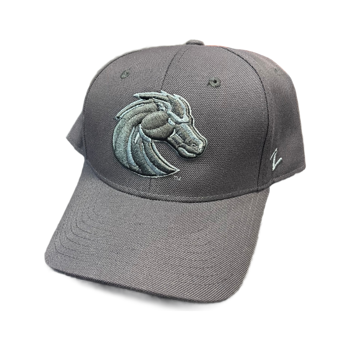 Boise State Broncos Zephyr Bronco Curved Fitted Hat (Grey)