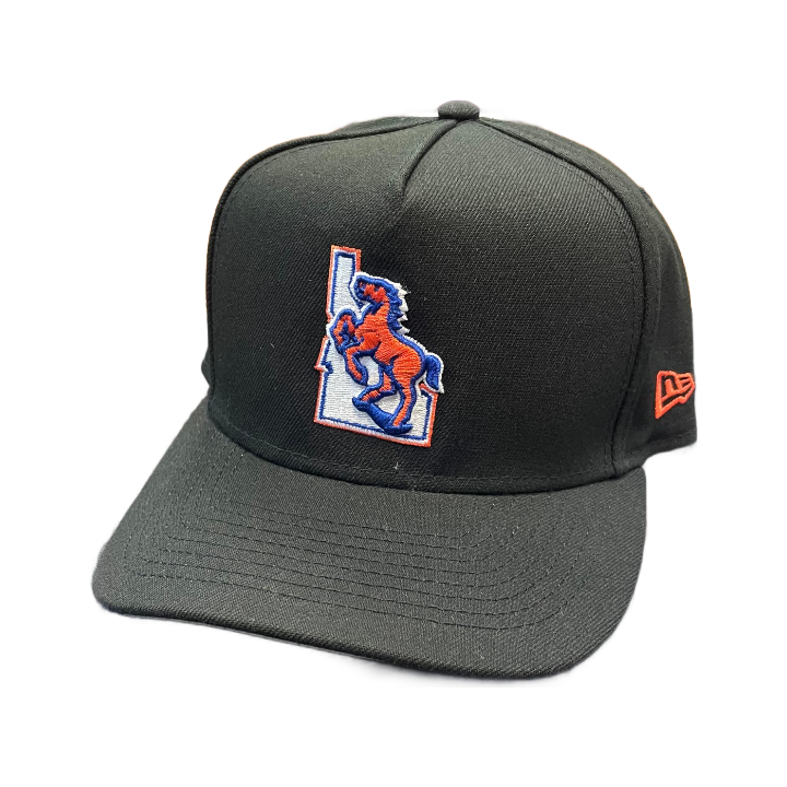 Boise State Broncos New Era Vault A Frame 9Fifty Snapback Hat Black The Blue and Orange Store