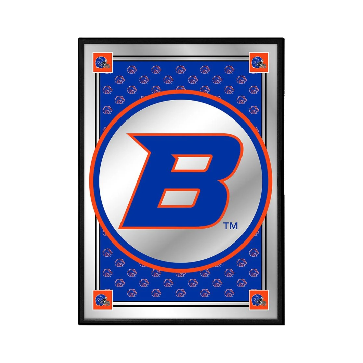 Boise State Broncos The Fan Brand Team Spirit B Framed Mirrored Wall Sign (Blue)