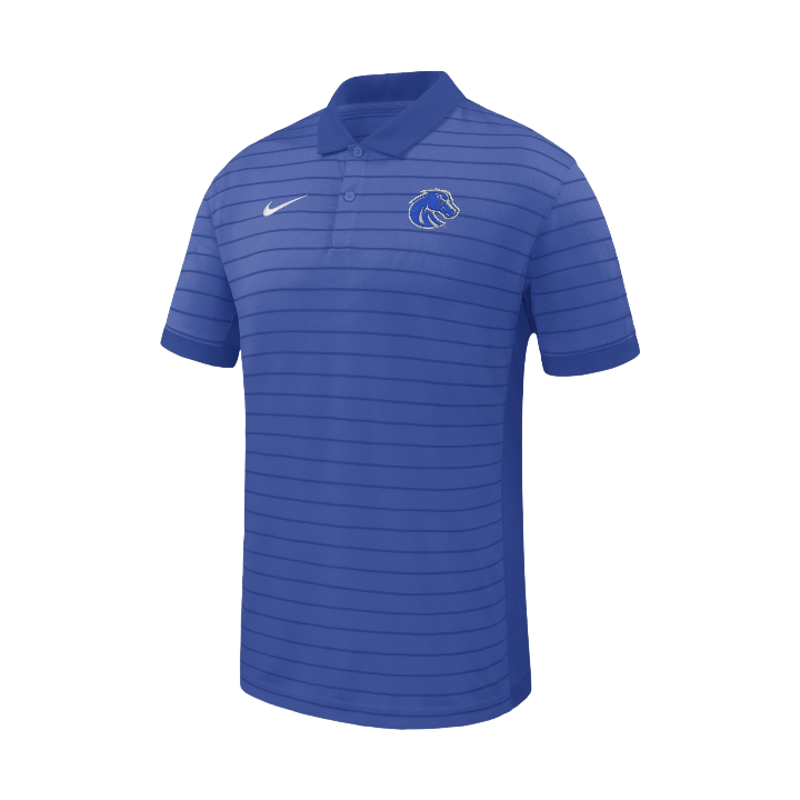Boise State Broncos Nike Men's Striped On-Field Dri-Fit Polo (Blue)