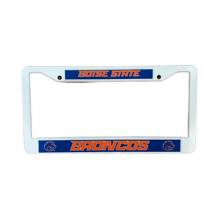 Boise State Broncos Rico Plastic License Plate Frame (White/Blue)