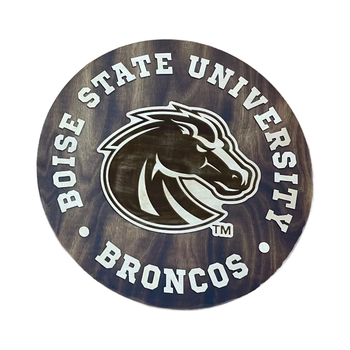 Boise State Broncos Timeless Etchings Round Wooden Sign