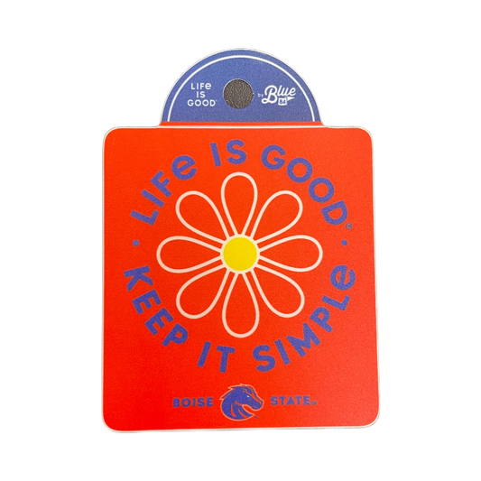 Boise State Broncos Blue84 Life Is Good Flower Sticker (Orange)