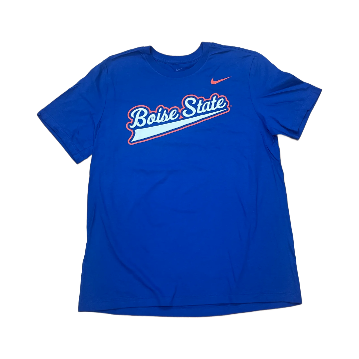 Boise State Broncos Nike Men's Cursive T-Shirt (Blue)