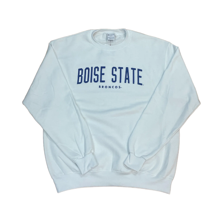 Boise State Broncos Champion Unisex Oversized Crewneck Sweatshirt (White)