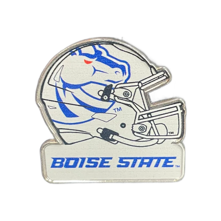 boise state football authentic helmet Boise State Broncos Aminco Helmet Pin (White) – The Blue and Orange Store