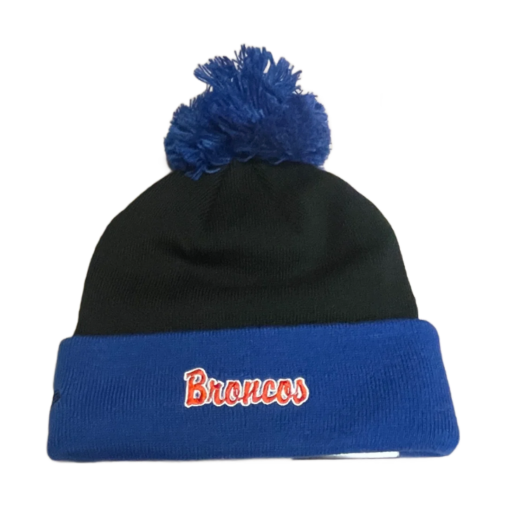 Boise State Broncos New Era Retro Pom Beanie (Black/Blue)