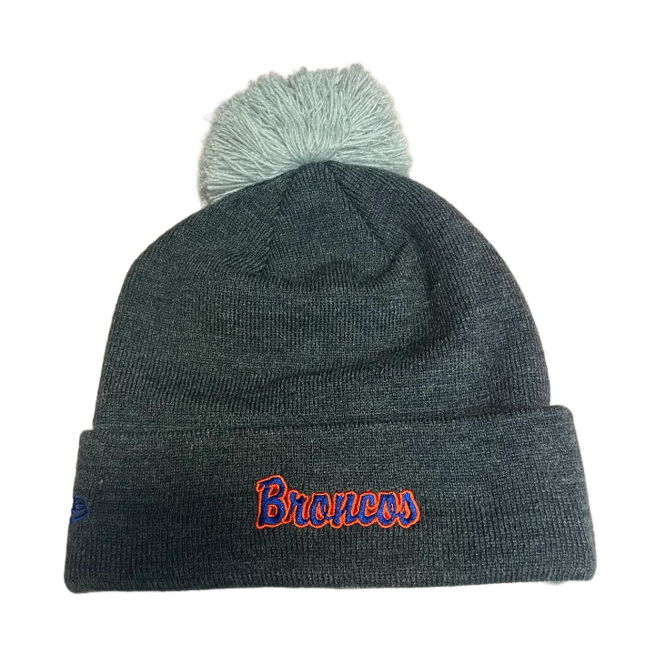 Boise State Broncos New Era Throwback Pom Beanie (Charcoal)
