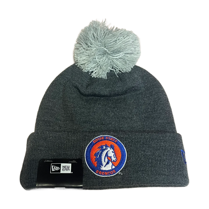 Boise State Broncos New Era Throwback Pom Beanie (Charcoal)