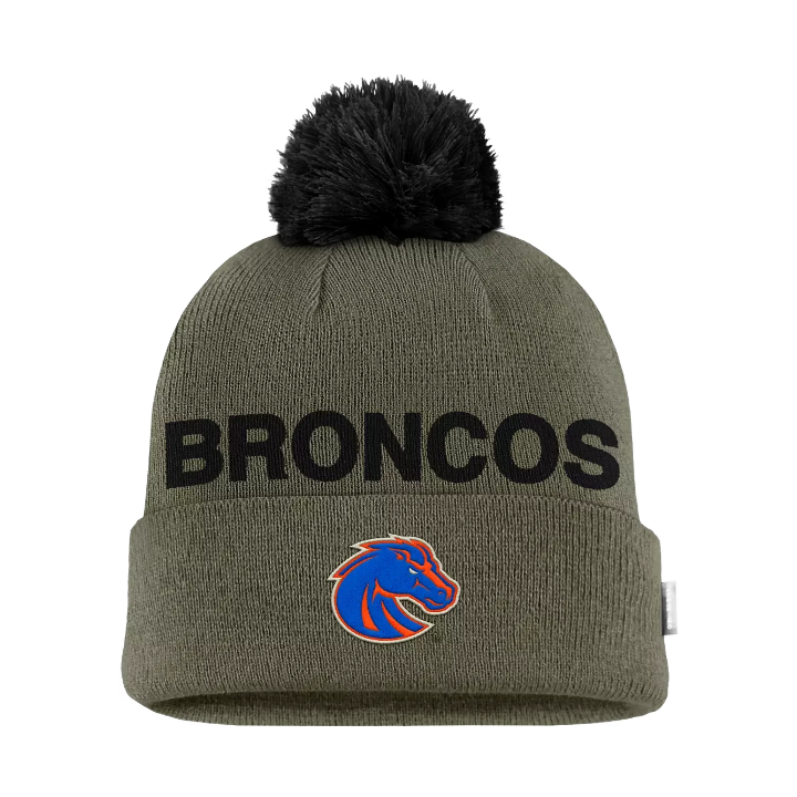 Boise State Broncos Nike 2025 Military Appreciation Pom Beanie (Olive)