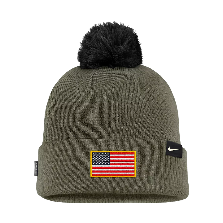 Boise State Broncos Nike 2025 Military Appreciation Pom Beanie (Olive)