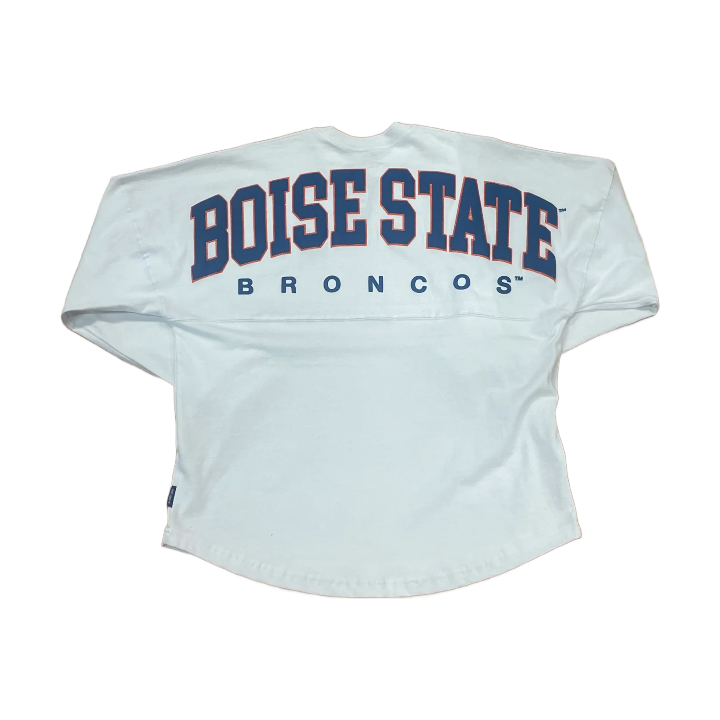 Boise State Broncos Spirit Jersey Unisex Oversized Glitter (White)