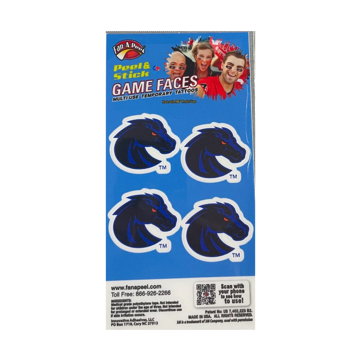 Boise State Broncos Fan-A-Peel Temporary Peel & Stick Bronco Tattoos (Black)