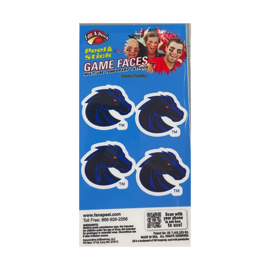 Boise State Broncos Fan-A-Peel Temporary Peel & Stick Bronco Tattoos (Black)