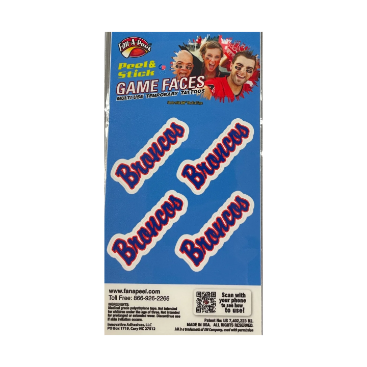 Boise State Broncos Fan-A-Peel Temporary Peel & Stick Script Tattoos