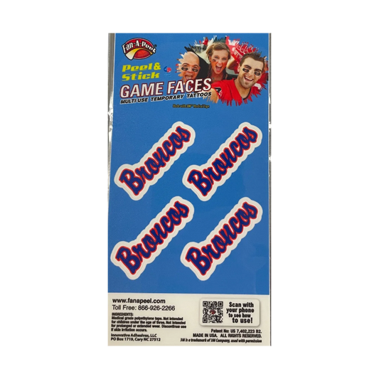 Boise State Broncos Fan-A-Peel Temporary Peel & Stick Script Tattoos