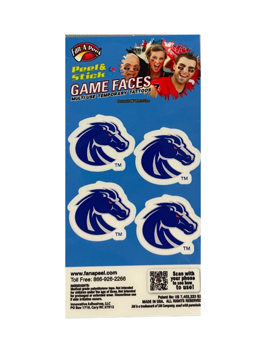 Boise State Broncos Fan-A-Peel Temporary Peel & Stick Bronco Tattoos (Blue)
