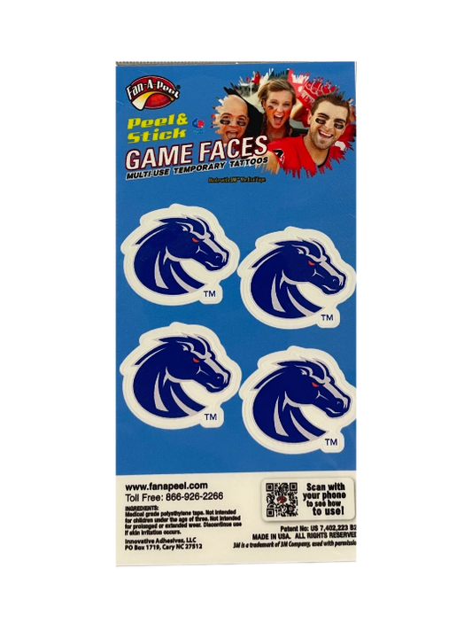 Boise State Broncos Fan-A-Peel Temporary Peel & Stick Bronco Tattoos (Blue)