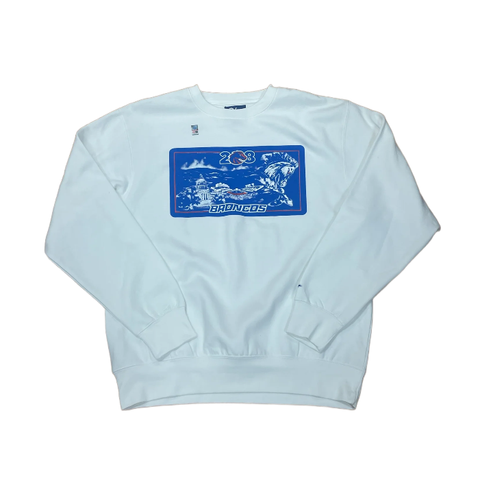 Boise State Broncos Blue84 Men's 208 Crewneck Sweatshirt (White)