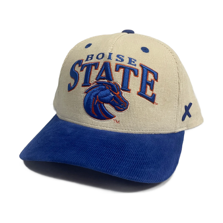 Boise State Broncos CapX Corduroy Snapback Hat (Almond/Blue)