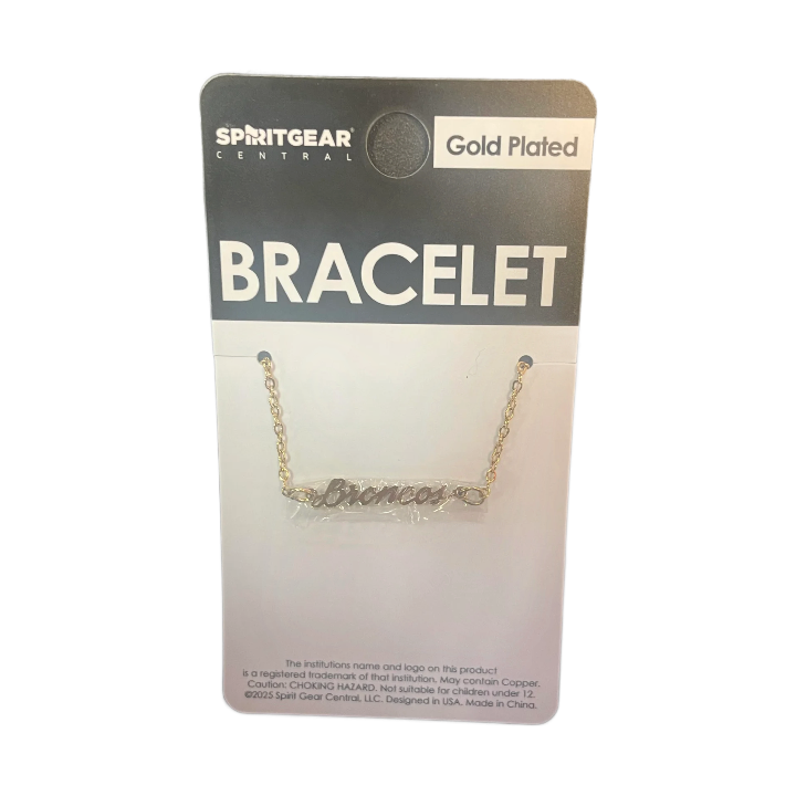 Boise State Broncos Spirit Gear Central Gold Plated Bracelet