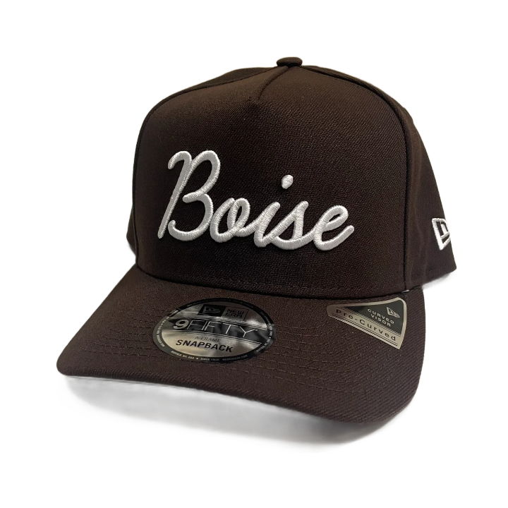 New Era Script Boise 9Fifty A-Frame Snapback Hat (Burnt Wood)