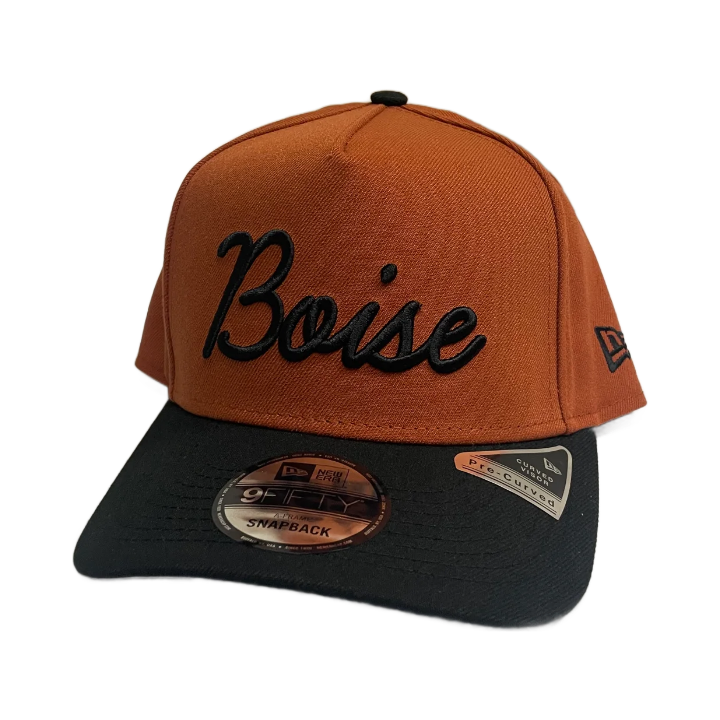 New Era Script Boise 9Fifty A-Frame Snapback Hat (Rust/Black