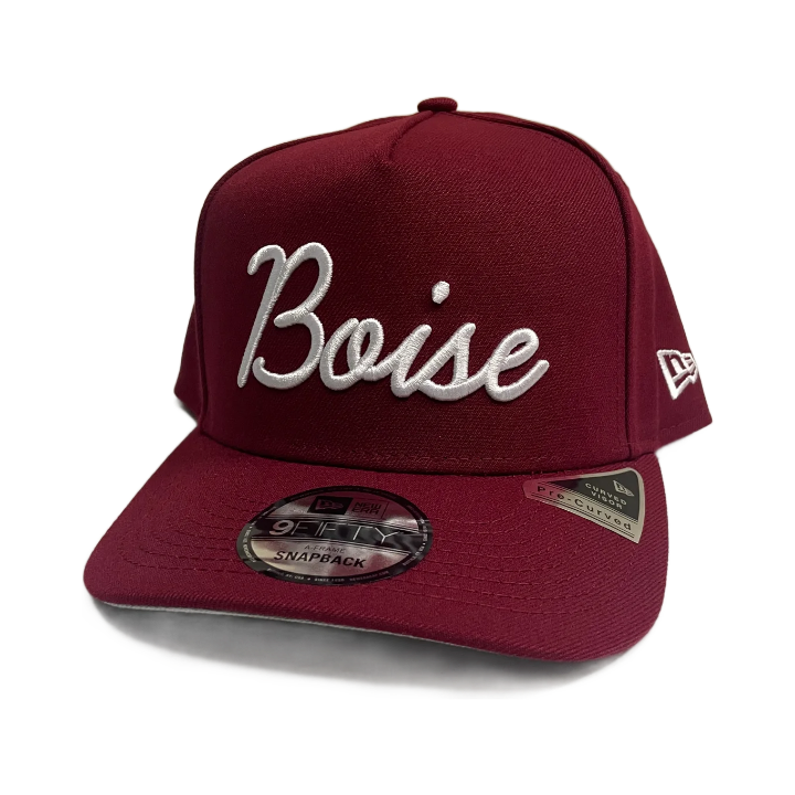 New Era Script Boise 9Fifty A-Frame Snapback Hat (Cardinal)