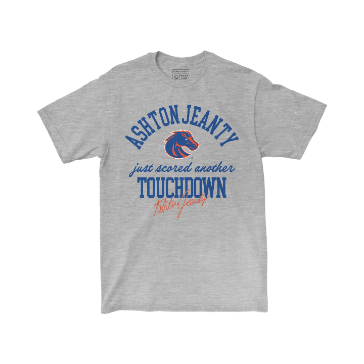 Boise State Broncos Urban Champs Men's Ashton Jeanty Another Touchdown T-Shirt (Grey)